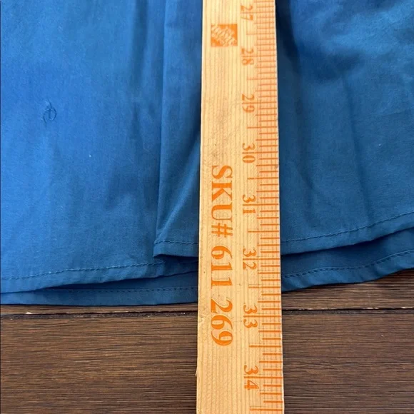 Anthropologie Square Neck Poplin Mini Dress Long Sleeve Teal NWT Size Small - Picture 6 of 15